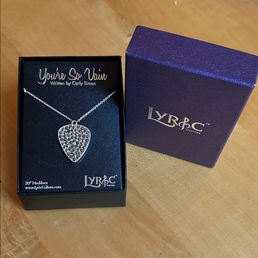 Lyric Culture Silvery Guitar Pick Pendant Necklace